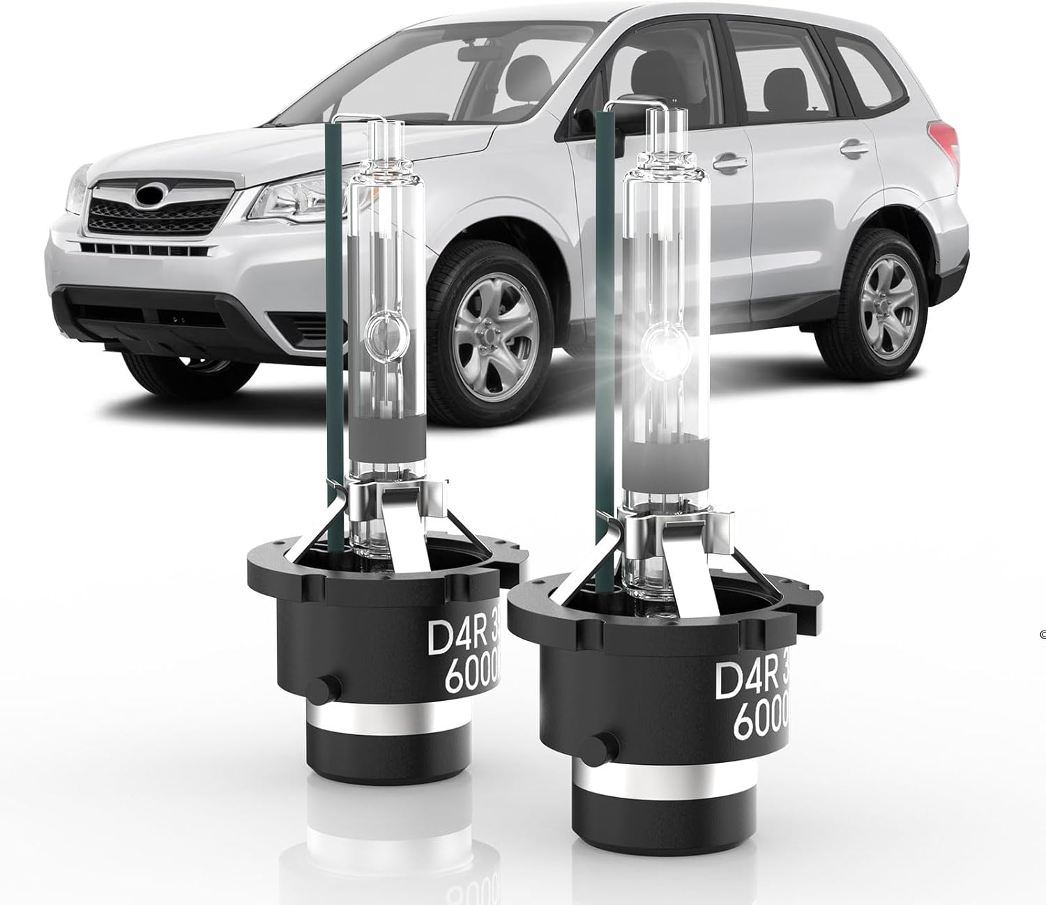 Fit for 2014-2016 Subaru Forester D4R HID Xenon Headlight Bulbs, 350% Brightness, Low Beam Light Bulb, 6000K Cool Bright White, Plug-N-Play, of 2