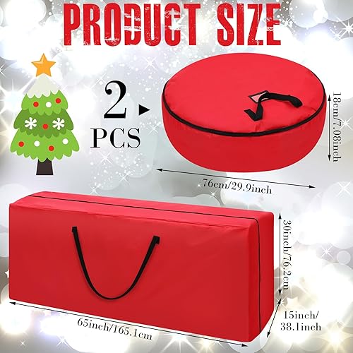 Miniatura 2 de Juego de 3 bolsas de almacenamiento para árbol de Navidad con rueda grande, 1 contenedor de almacenamiento para árbol de 9 pies y 2 bolsas de