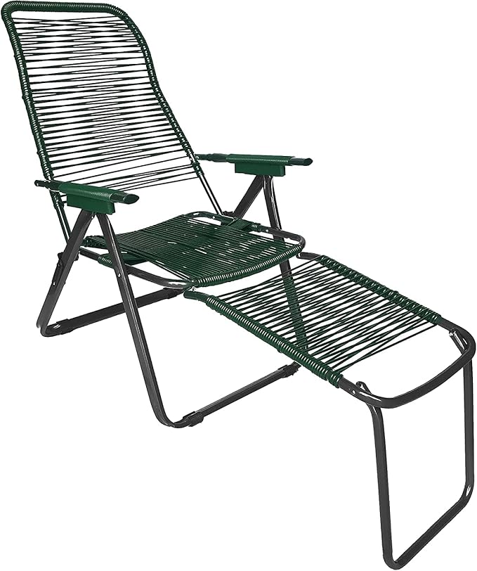 Sdraio Da Giardino Pieghevole Cordonata - Schienale Reclinabile 6 Posizioni, Bianca