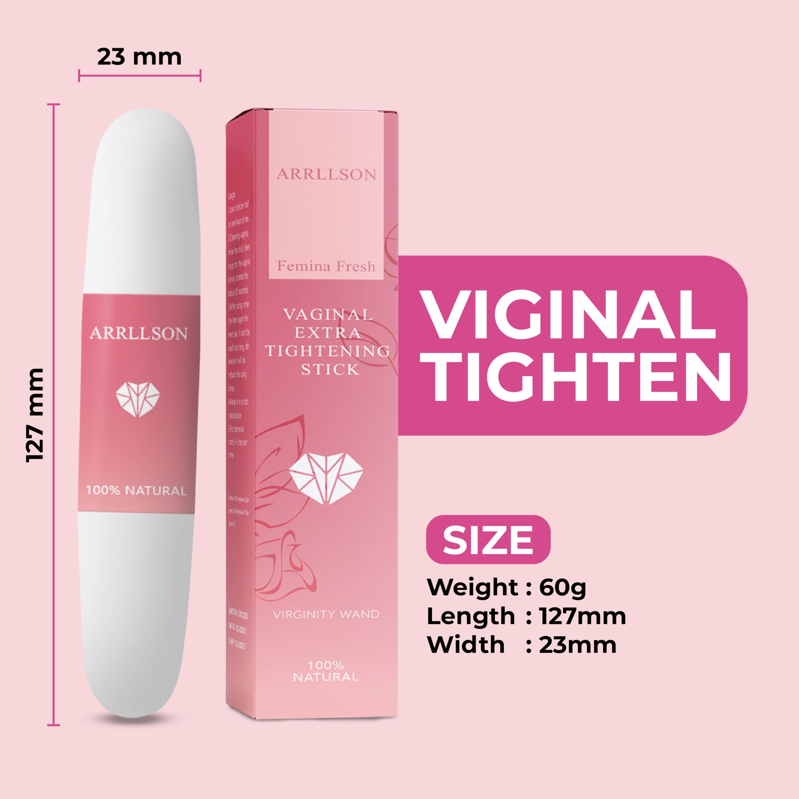 Femina Fresh Tightening Rejuvenation Stick for Women, Feminine Hygiene Vaginal Stick for Tightening, Herbal Yoni Formula Vag Tightening Wand for Odor and PH Balance Support
