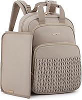 mommore Large Diaper Bag Backpack 27L - Stylish Toddler Travel Bag with Insulated Pockets, Changing Pad & Stroller Straps (Brown Taupe)