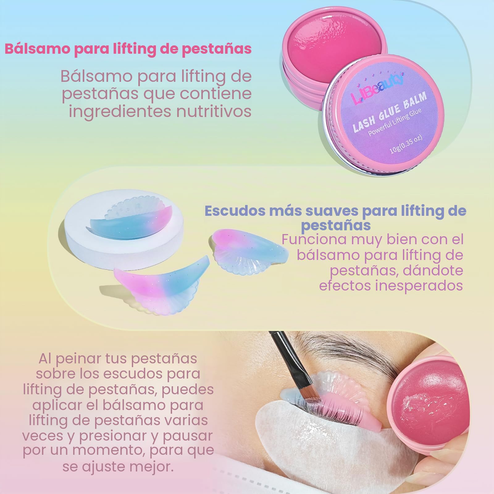 Libeauty Lifting Pestañas, 10ml Kit Lifting de Pestañas, Laminado de Cejas Kit Profesional, Diseño Tubular, Control Preciso de la Cantidad de Emulsión, Fácil De Almacenar, Kit de Laminación de Cejas