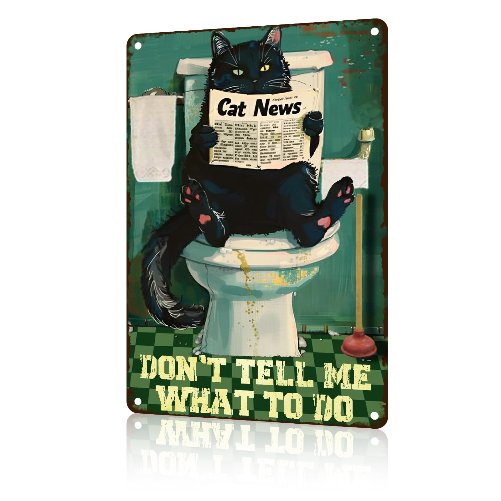 Anceky Funny Cat Decor Don't Tell Me What To Do Funny Cat Vintage Metal Signs Animal Tin Sign for Home Outdoor Wall Decor 8×12 Inch