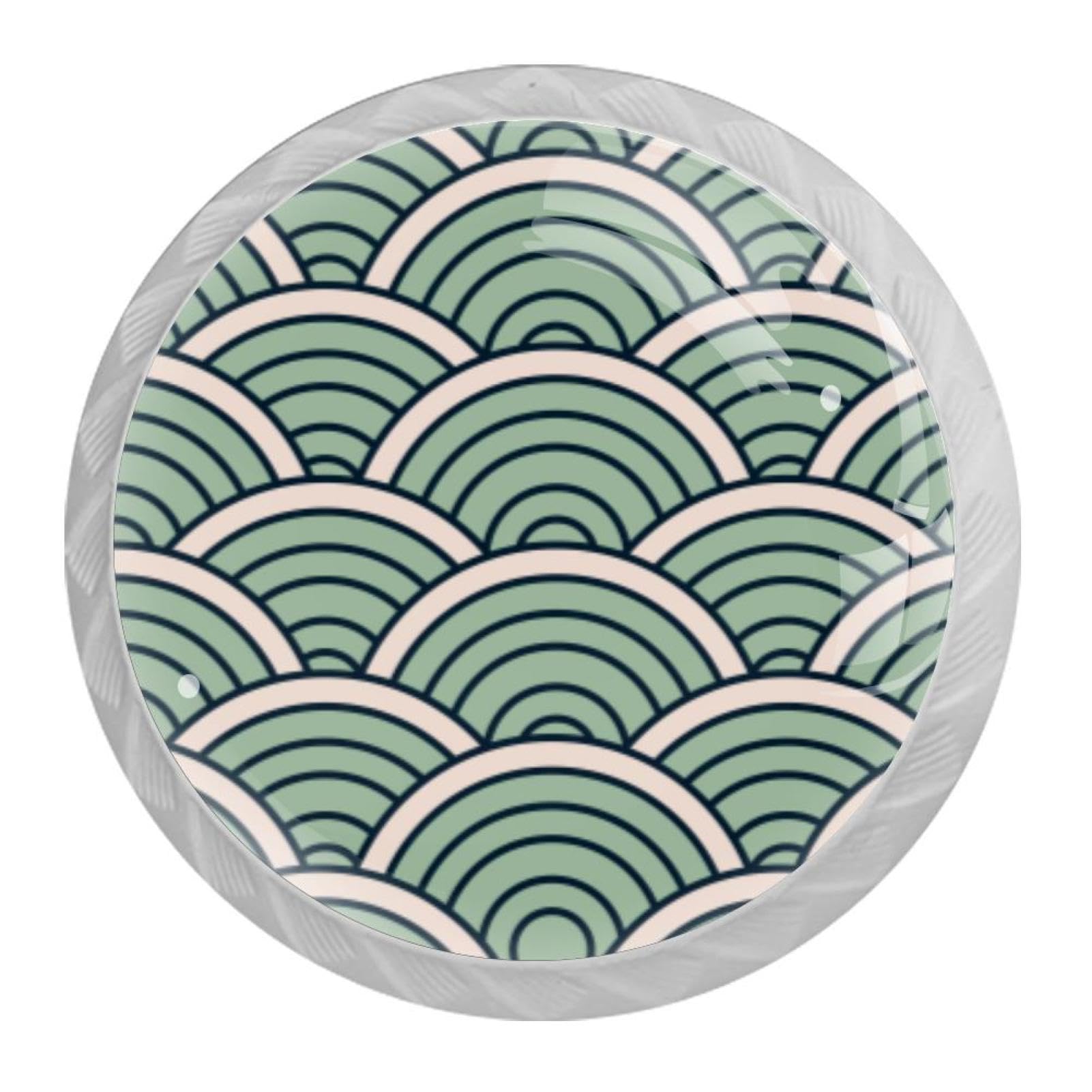 Tqmspg Multi13 4 Pieces Drawer Pulls Japan Wave Pattern Door Knobs Dresser Handles For Kitchen Wardrobe Cupboard Hardware Furniture