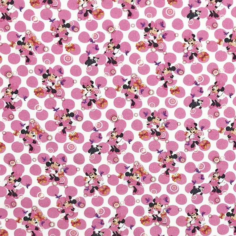 Tissu Disney Minnie Mouse 100% coton 140cm pour couture enfant