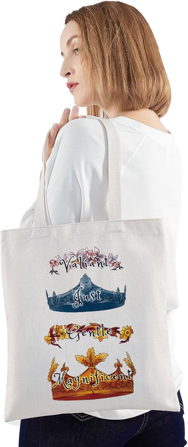 JNIAP The Kings And Queens Of Crowns Tote Bag Fantasy Book Gifts Valiant Just Gentlec Magnificent Tote Bag - Image 6