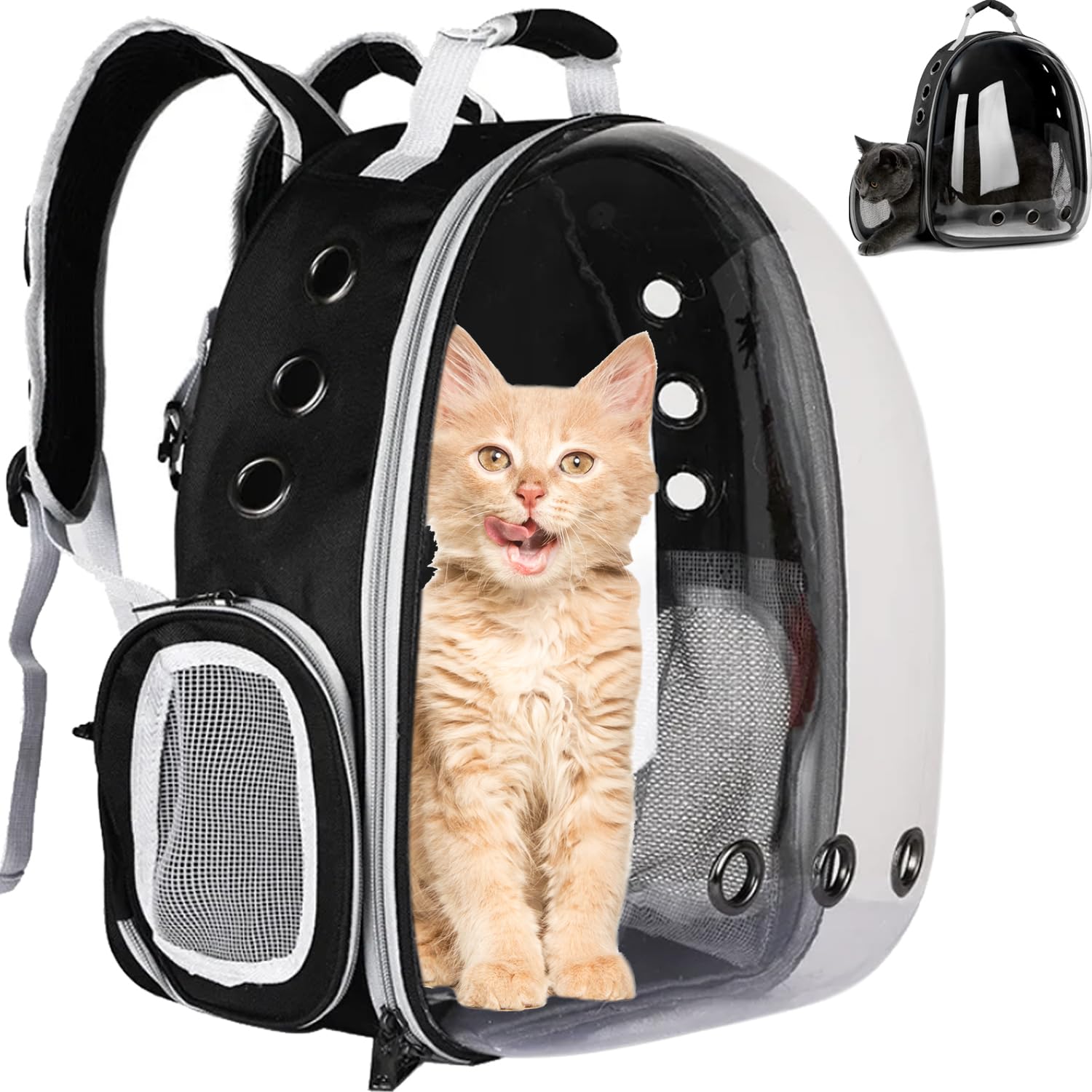 Haustier Rucksack Purlov mit transparentem Plexiglas Atmungsaktiv Raumkapsel für 10kg 23309