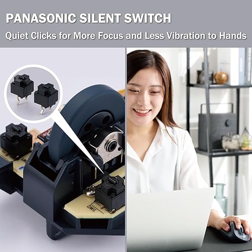 Miniatura 6 de ELECOM Ratón ergonómico inalámbrico para mano izquierda, 2.4 GHz con mini receptor USB, clic silencioso, 2000 DPI, 5 botones, sensor óptico,