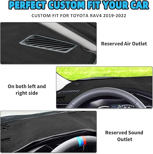 Miniatura 3 de OXANEVN Cubierta de salpicadero para Toyota RAV4 2024 2023 2022 2021 2020 2019 cubierta de salpicadero cubierta de salpicadero protector almohadilla