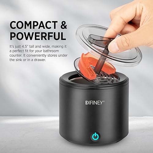 Miniatura 8 de Máquina limpiadora ultrasónica de retenedor limpiador ultrasónico profesional de 48KHz Perfecto para Invisalign, joyería, protector bucal,