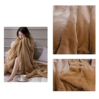 Amazon｜ひざ掛け 100*120cm 二枚合わせ 毛布 ブランケット 保温