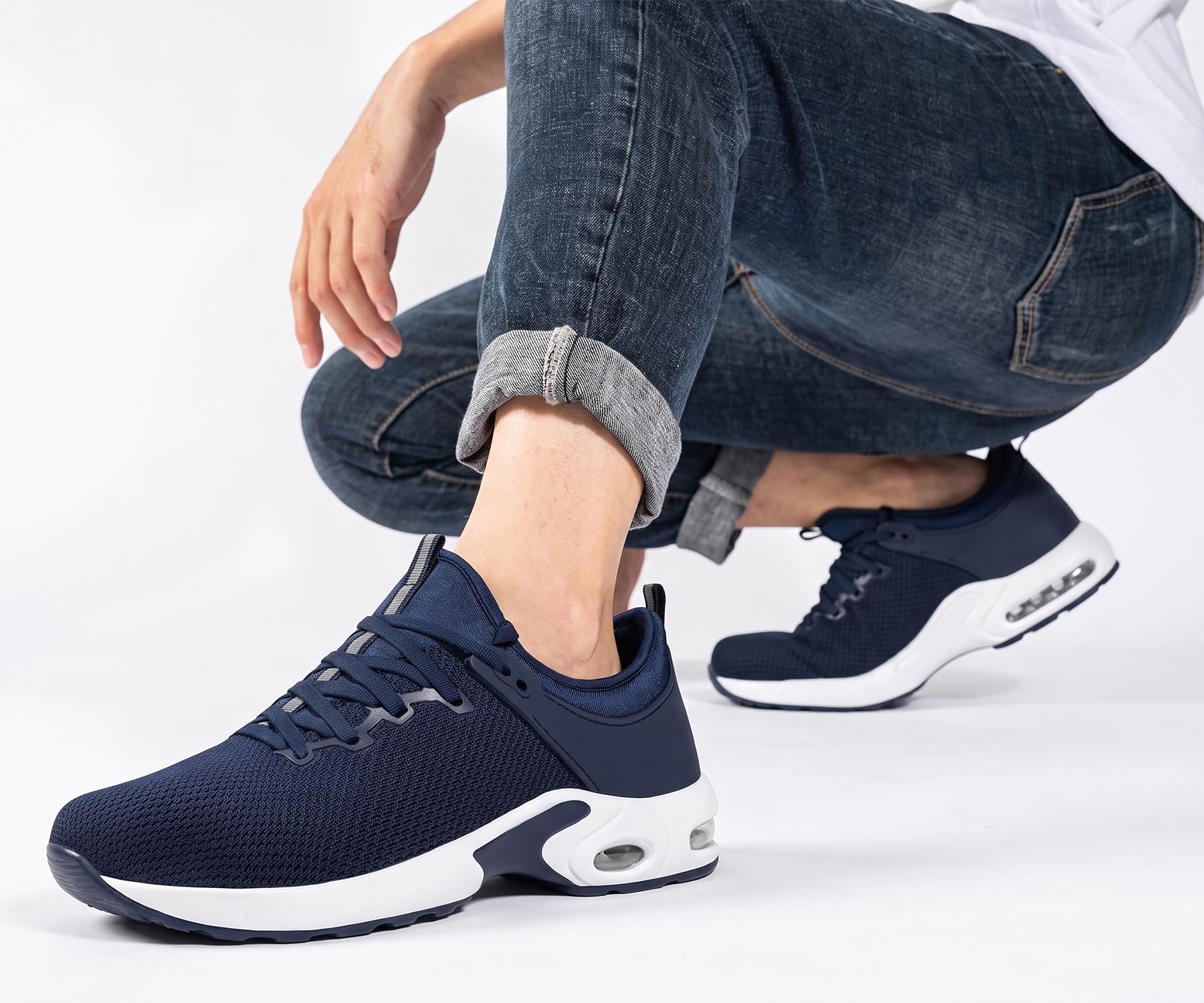 LARNMERN Zapatillas de Seguridad Hombre Slip-On con Puntera de Acero - Antideslizantes, Ligeras y Cómodas