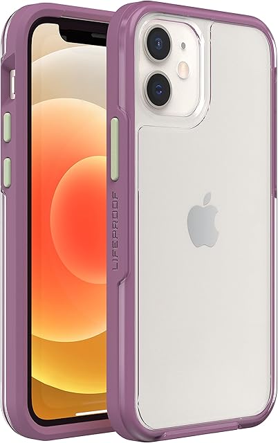 LifeProof SEE Etui do iPhone 12 mini, Odporne na Wstrząsy i Upadek do 2 Metrów, Ochronne Cienkie Przezroczyste, Wykonane z Odnawialnego Plastiku, Przezroczyste/Purpurowy