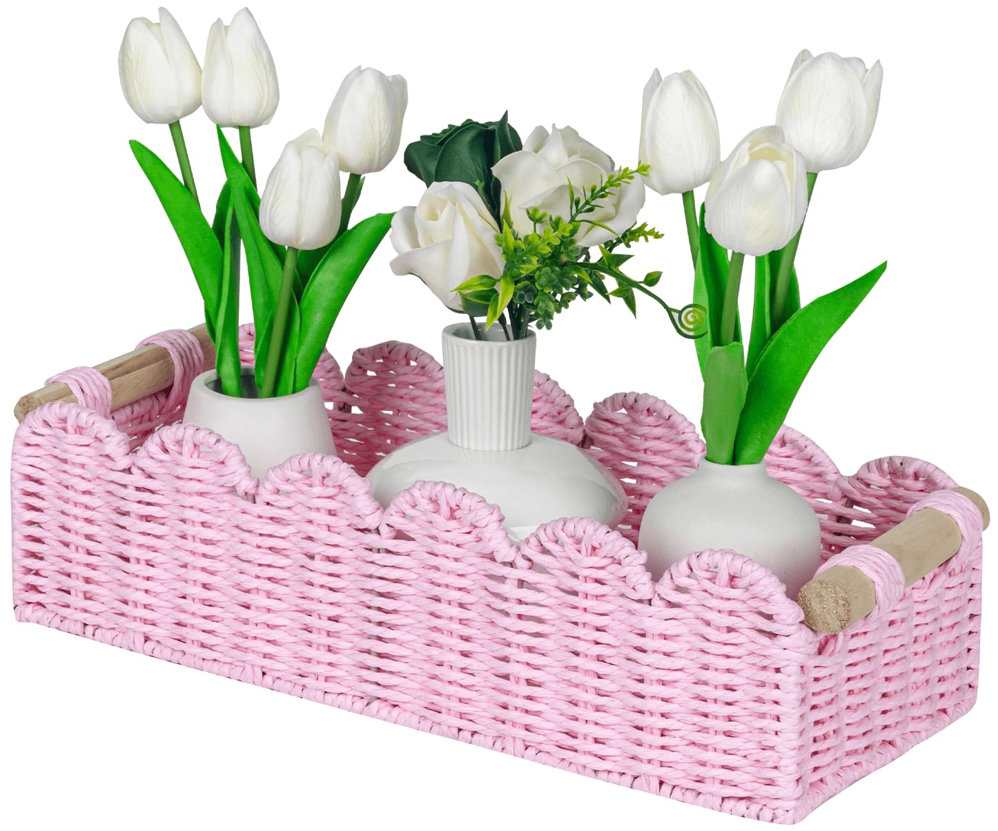 CubesLand Paper Rope Scalloped Edge Basket
