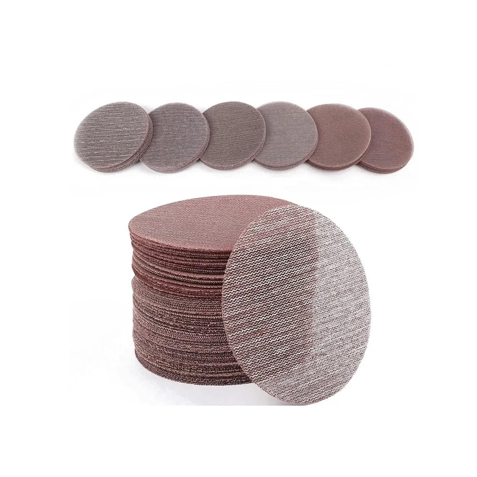 Discos De Lija De Malla 60 discos de lijado de malla de 5 pulgadas. | Surtido de papel de lija abrasivo sin polvo de grano 80-320 for carpintería(400)