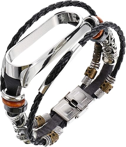 UKCOCO Compatible con Xiaomi Mi Band 5 bandas de reloj de repuesto de metal retro con funda para mujeres y hombres UKCOCO Compatible con Xiaomi Mi Band 5 bandas de reloj de repuesto de metal retro con funda para mujeres y hombres