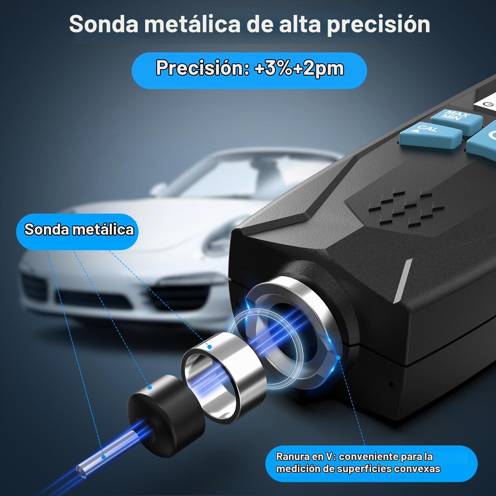 DURFICST Medidor Espesor Pintura Coche con Detección Automática de Fe/NFe