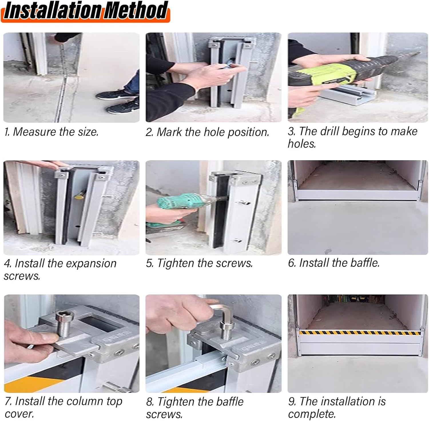 Flood Barrier Heavy Duty Aluminum Water Stopper for Driveway, Garage, Wet Room Reusable Detachable 160cm L