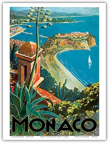 Pacifica Island Art - Póster de viaje vintage Monte Carlo Monte Carlo French Riviera por E. Clerissi c.1930s - Impresión artística maestra (sin disponible en Yaxa Guatemala