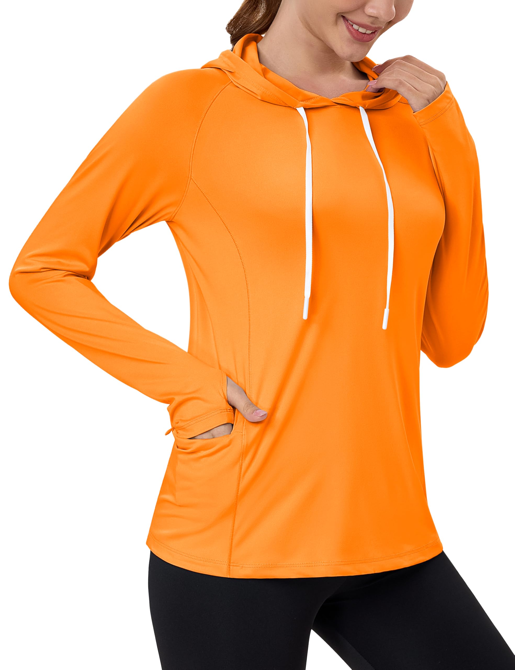 MAGCOMSEN Women's UPF 80+ Sun Protection Hoodie Shirt Long Sleeve Outdoor Hiking Fishing Rash Guard with Pocket
