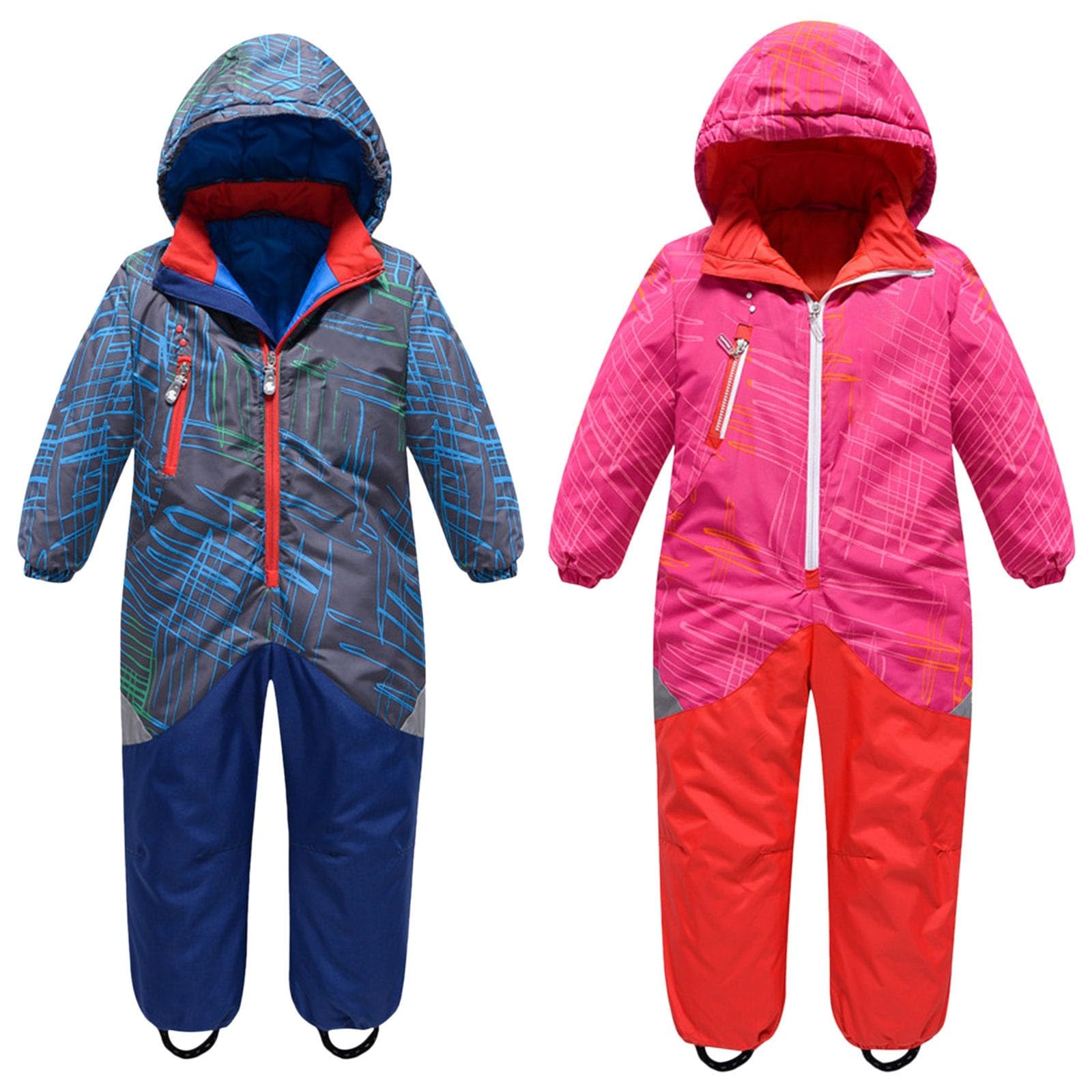 Traje de nieve para niño – Mono con forro aislante – Traje de invierno para cochecito de nieve, traje de esquí o moto de nieve para niña