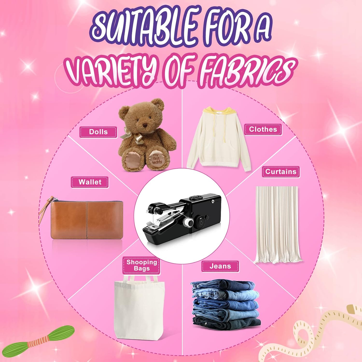 Lightweight and Easy Operated Cordless Handheld Sewing Machines for Beginners,Mini Hand Sewing Machine with Accessory Kit, Portable Sewing Machine for Home Quick Repairing and Stitch Handicrafts - Image 4