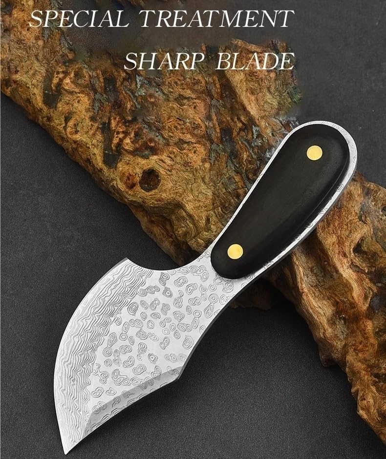 Meat Cleaver,Cleaver Knife Outdoor Multifunctional Knife Damascus Pattern Meat Cleaver Bone Cleaver Forging Knife Stainless Steel Kitchen Knife With Sheath