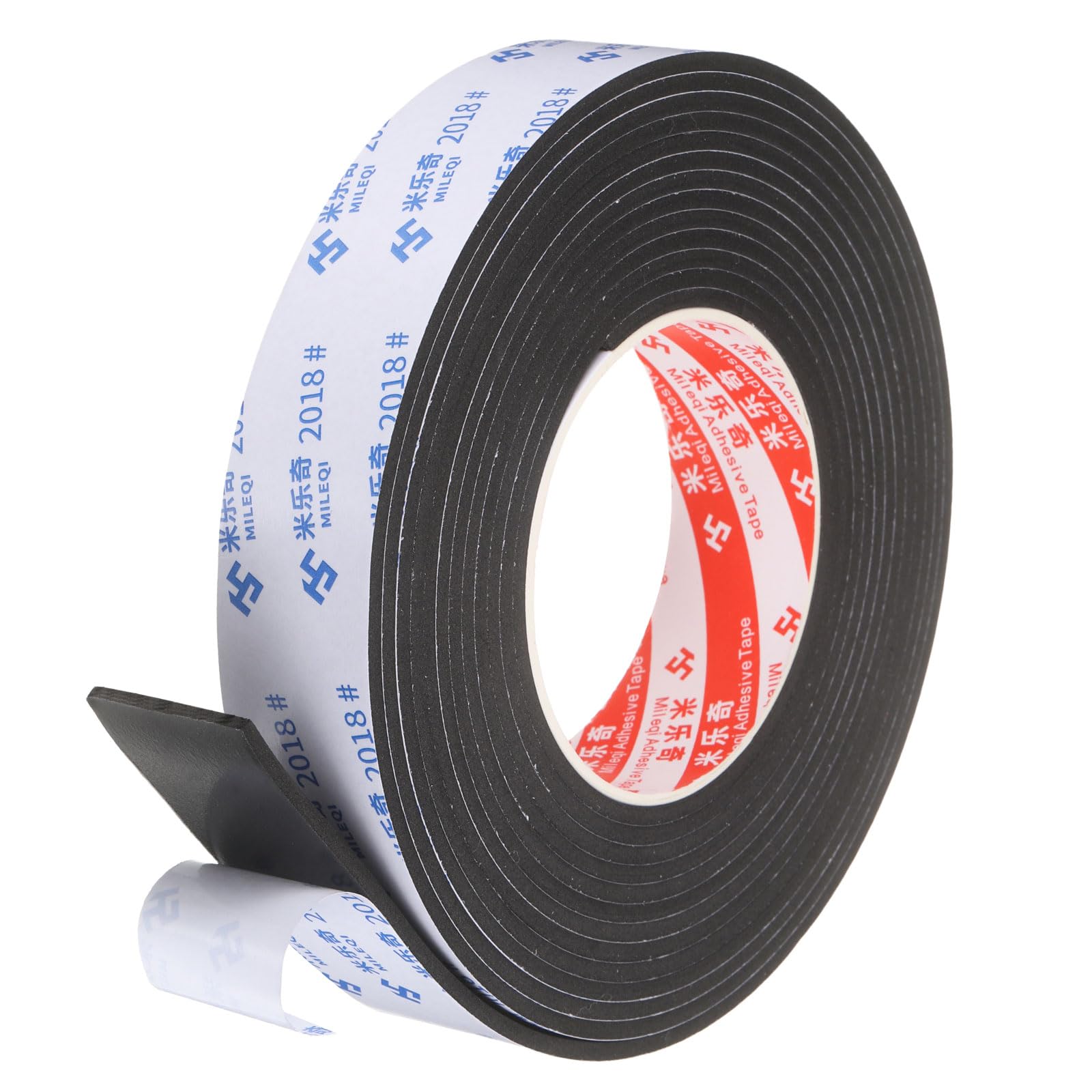 PATIKIL Sponge Rubber Foam Tape, 3cm x 3mm x 5 Meters Self-Adhesive Foam Insulation Tape Weather Stripping for Window Door Soundproofing Weatherstrip AC Seal Strip, Black