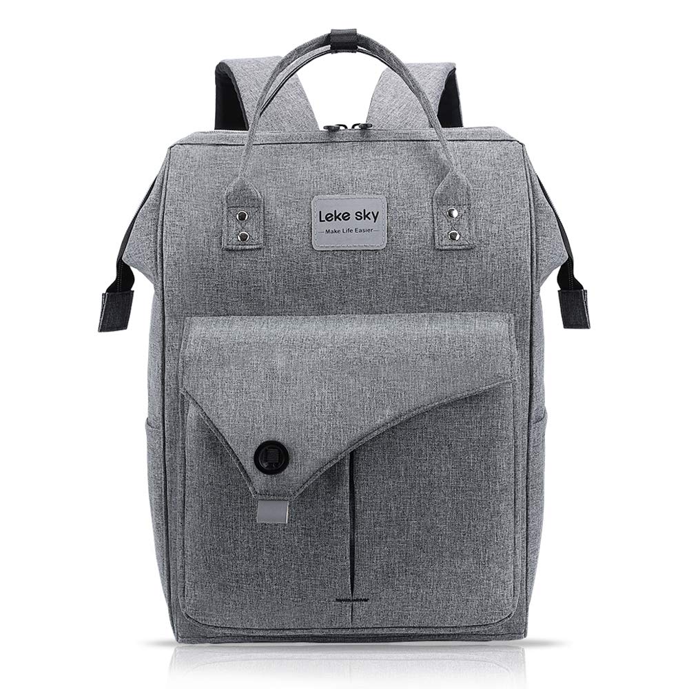 Lekesky Zaino per PC portatili, Multiuso Zaino per Computer Portatile 15.6 Pollici, Zaino Porta PC Impermeabile Unisex, Grigio