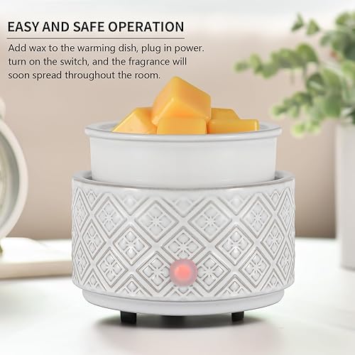 Miniatura 9 de mocosa Calentador de cera derretida para cera perfumada, calentador de cera de cerámica 3 en 1, fragancias, aceites de velas, quemador de cera de