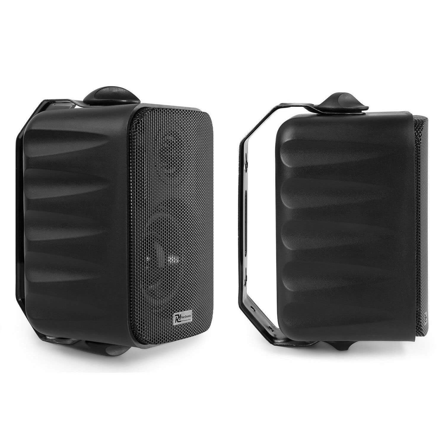 Power Dynamics 4-Zonen Verstärker mit Bluetooth & 8x Outdoor Lautsprecher Boxen – 400W Hifi Set mit 100m Kabel, USB/Radio – Wasserdichtes Soundsystem, 4 Kanal Endstufe für Gastronomie, Zuhause Schwarz