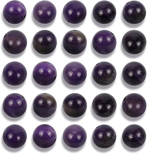 NITOPUPU 100 cuentas de amatista natural de 023 pulgadas 0236in cuentas redondas sueltas de piedra para hacer joyas con cordón elástico de cristal