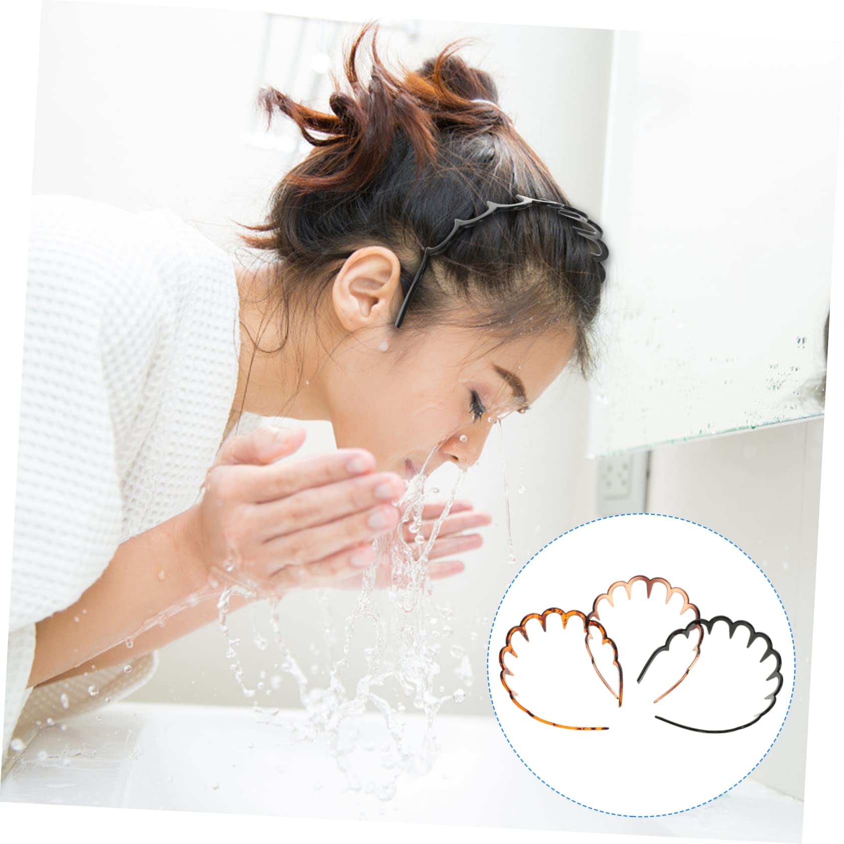 MAGICLULU 9 Pz Dentata a Forma Di u Fasce Antisudore Per Uomo Elastici Per Castani Per Trucco Fasce Per Spa Raccolti Resina Uomini e Donne Antiscivolo