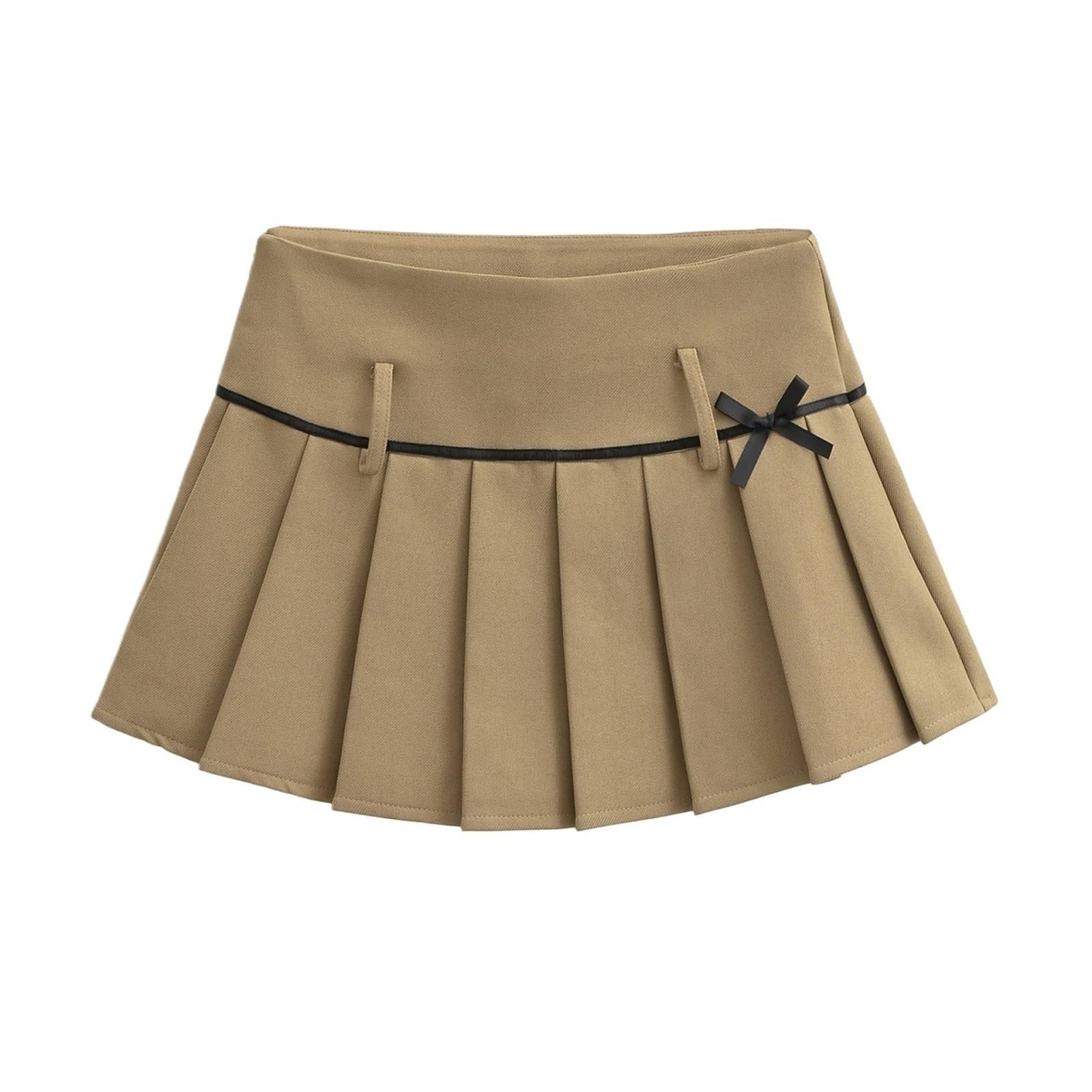 Gonna da Tennis a Pieghe da Donna in Poliestere | Taglie multiple multicolori for tennis, corsa, palestra, gite casual(Light Brown,S)