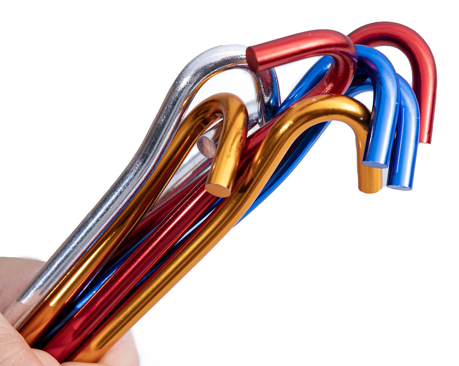 GOTTE 12 PCS Metal Tent Stakes Tent Pegs with Hook for Camping Ground Rug Party Tarp (7 Inch)