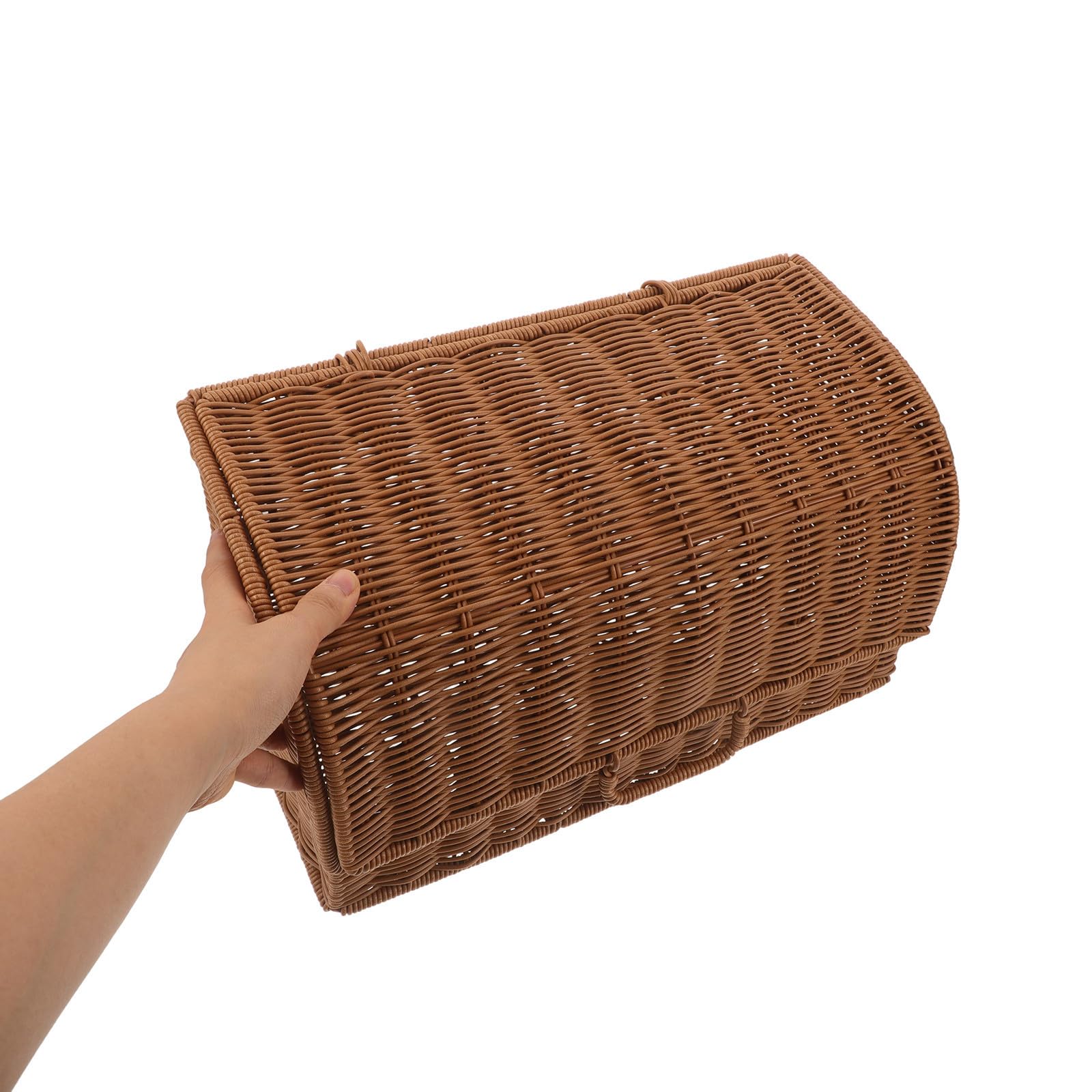 Toyvian Cesto Porta Pane Vintage Grande in PP Effetto Rattan Intrecciato