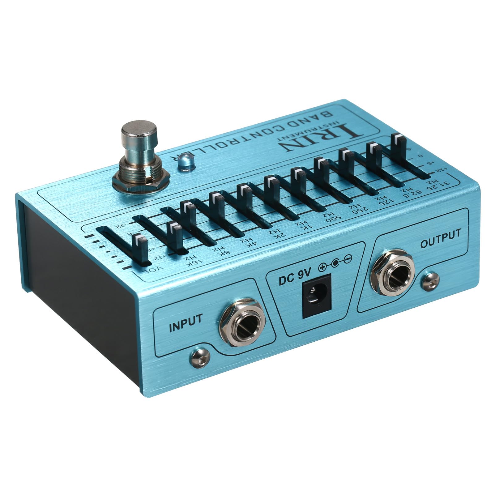 Mini-10-Band-EQ-Gitarreneffektpedal für Gitarrenbass-Aluminiumlegierungskörper für Gitarristen und Bass-Enthusiasten