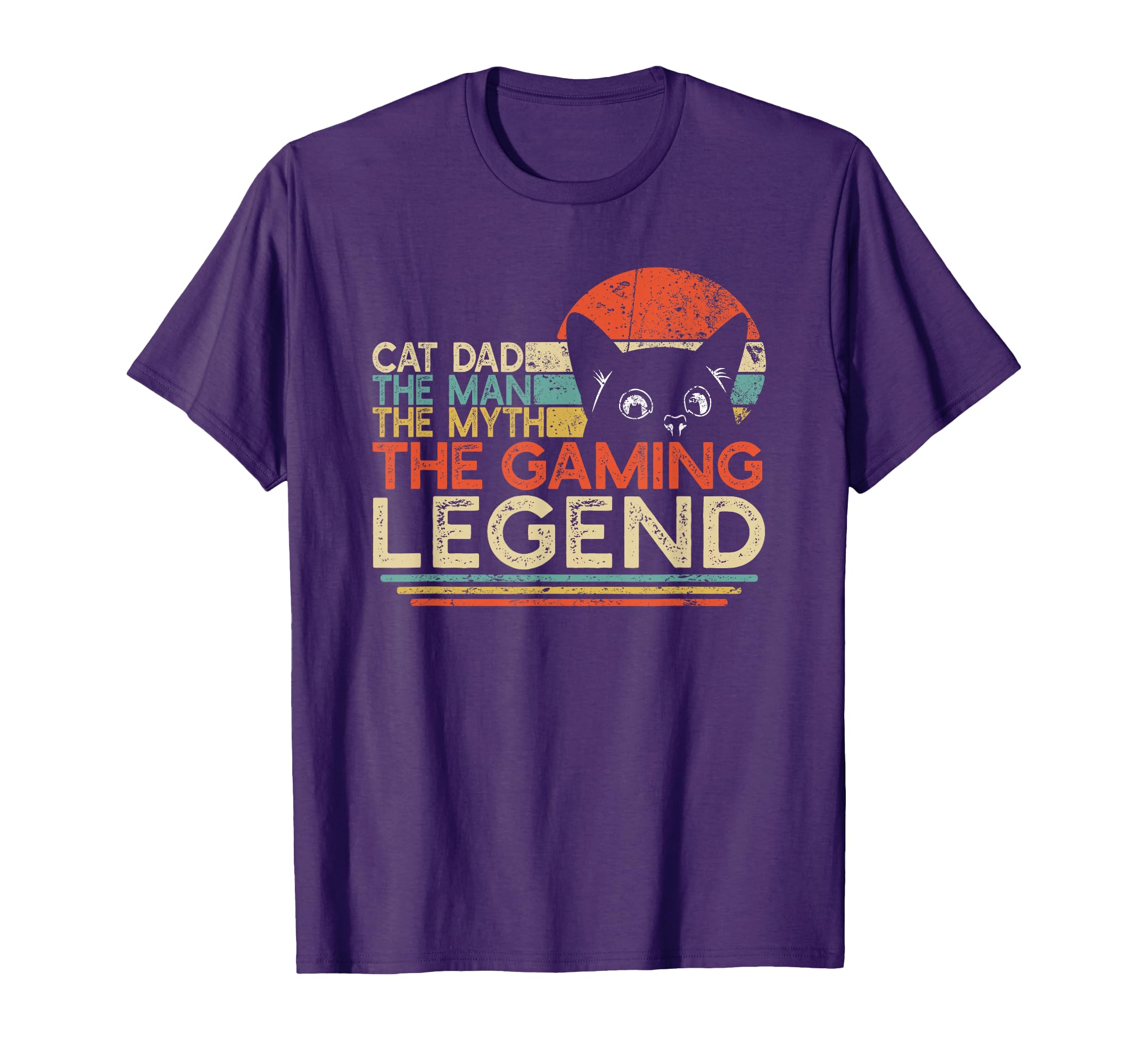Video Game Player Cat Dad Man Myth Gaming Legend Gamer T-Shirt