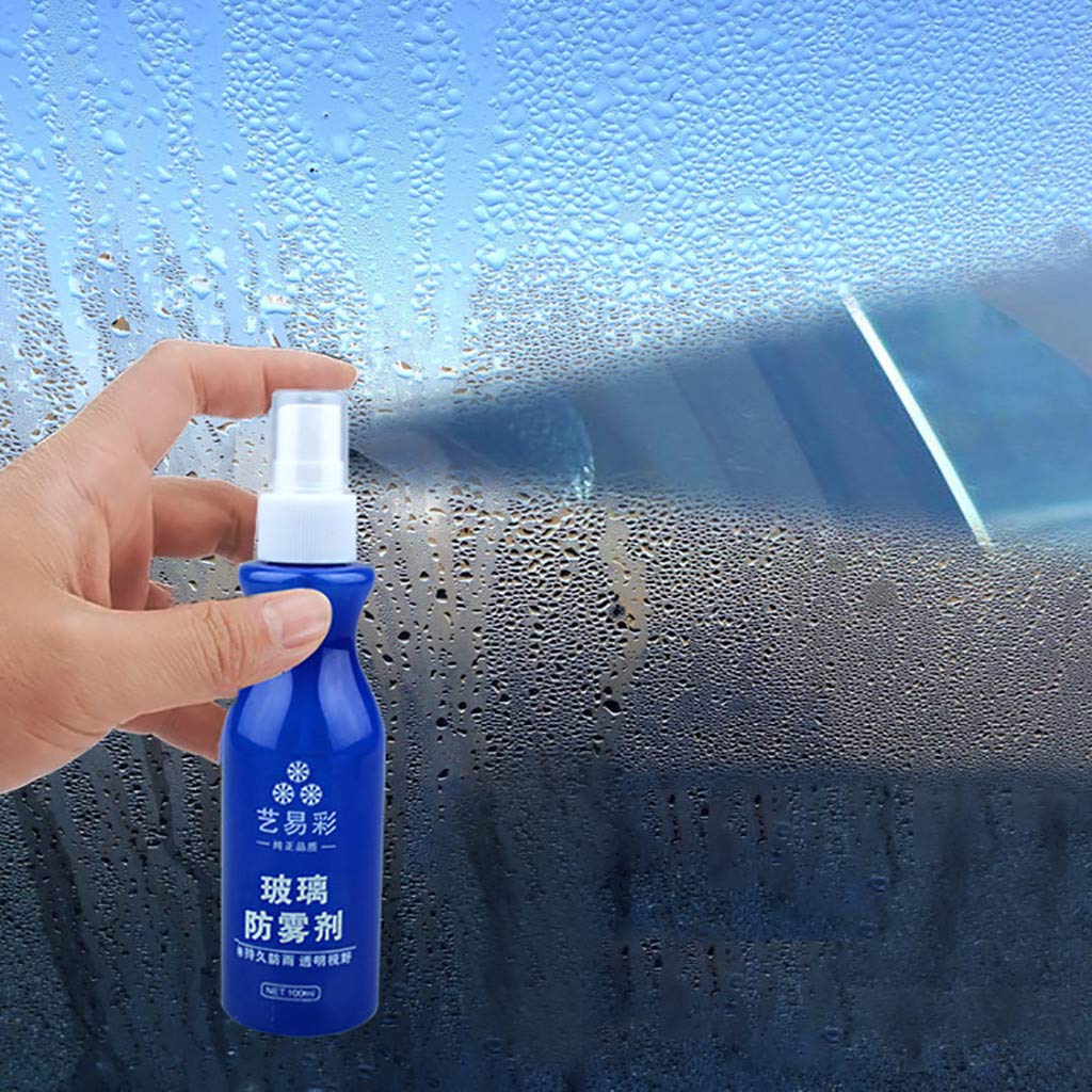 Weite Anti-Fog Spray Car Glass Cleaner, 100ML Long Lasting Antifogging Agent Lens Defogger for Goggles, Masks, Sunglasses, Eyeglasses, Windows, Windshields and Mirrors (Blue)