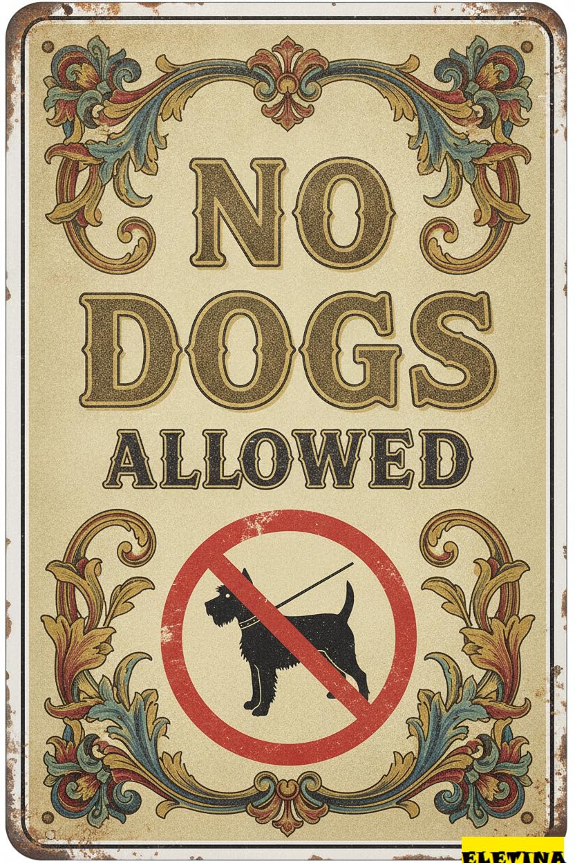 Tin Sign for Man Cave No Dogs Allowed, 8x12 Aluminum Please Keep Off Grass, Do Not Pooping Or Peeing Lawn, Yard, Flower Bed Private Property Decorative