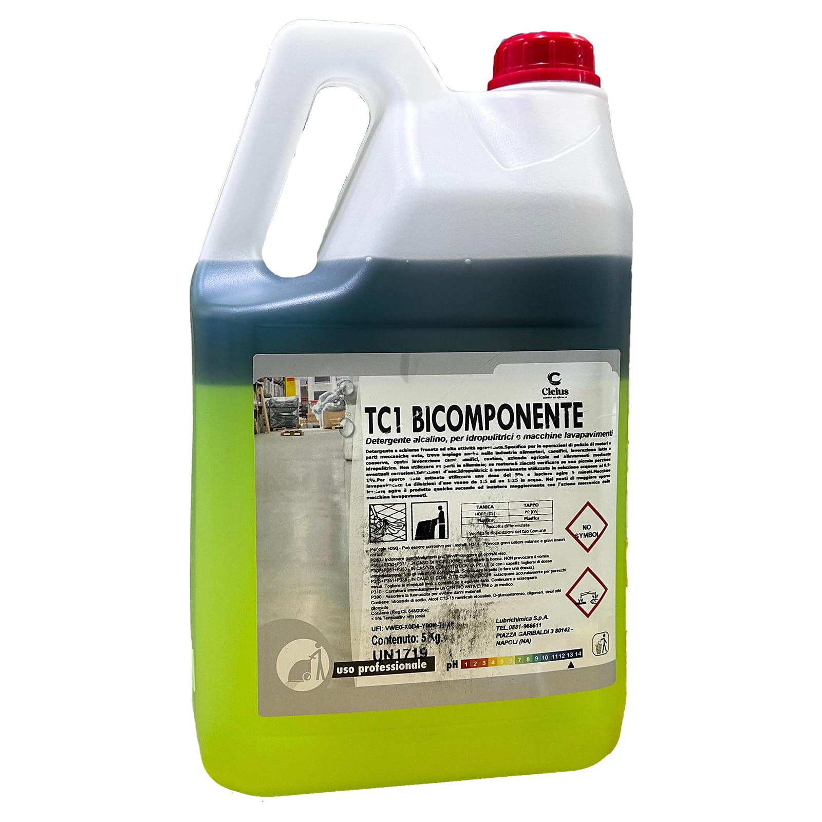 Detergente Sgrassante Bicomponente Bifase, Concentrato 5 kg, Azione Doppia, MADE IN ITALY