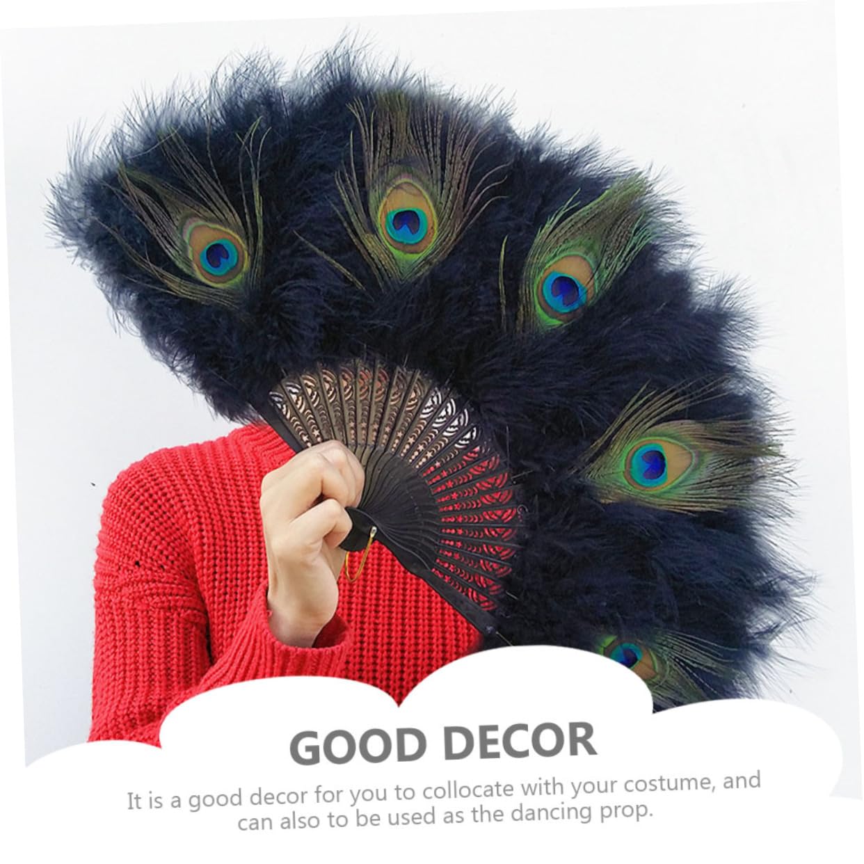 Amazon.com: Zerodeko Peafowl Plume Fans Chinese Folding Hand Fan Elegant  Creative for Women Fashion Decor : 居家與廚房