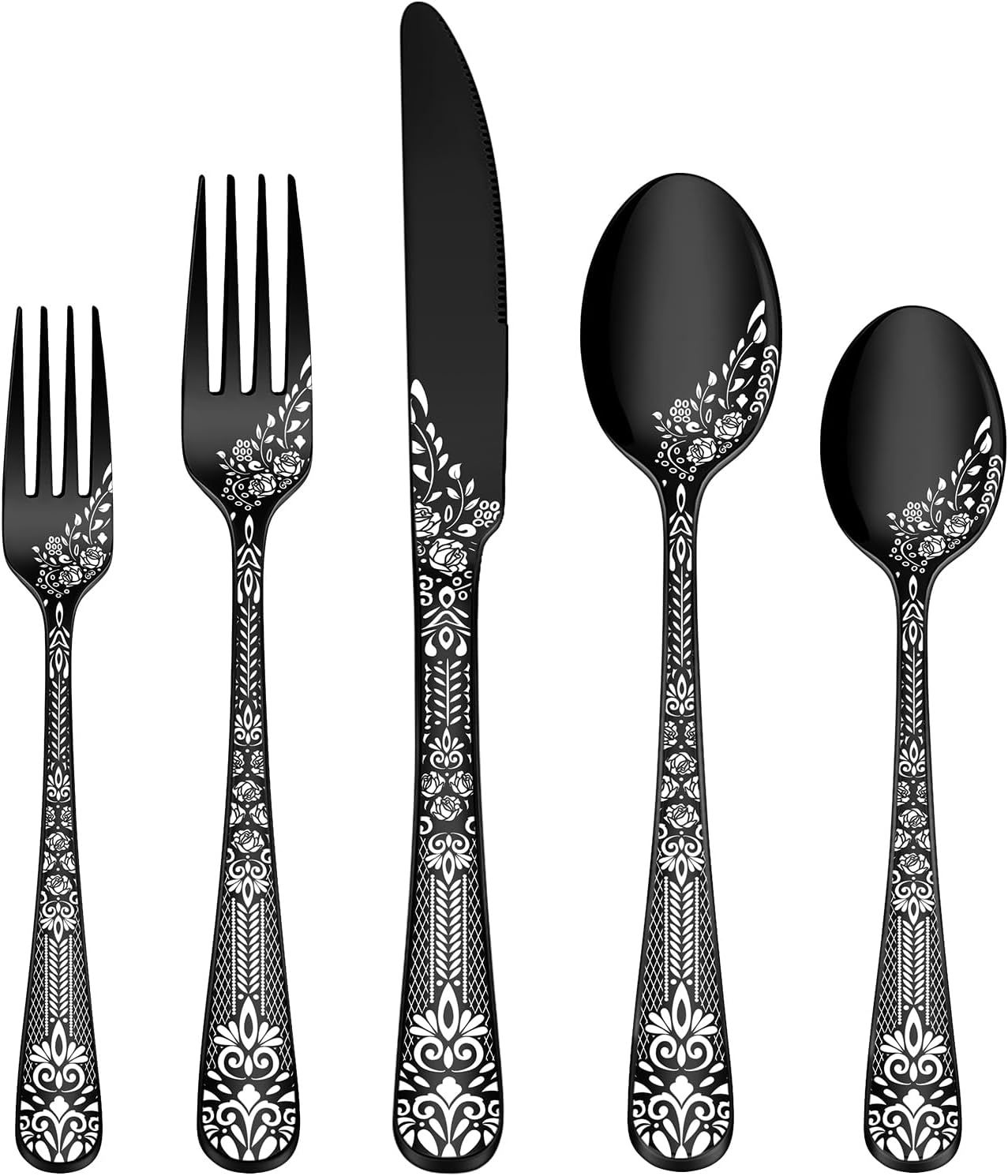 EUIRIO 40 Pieces Silverware Set for 8 (Black) Thumbnail