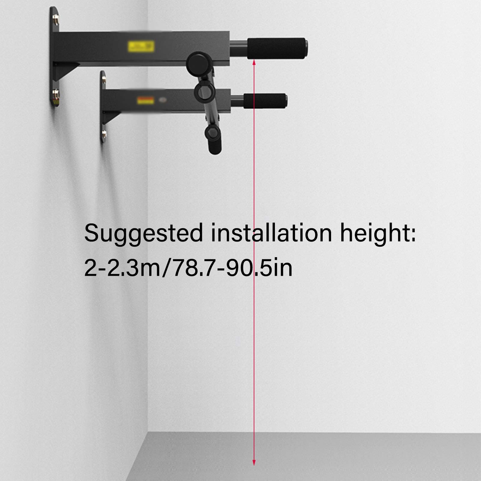 Gym Pull-up a Parete, Barre Orizzontali Montate a Parete per Interni Ed Esterni, Stazione di Sollevamento per Attrezzature da Palestra Domestica, Portante 150 kg / 330,7 Libbre Barra Trazioni
