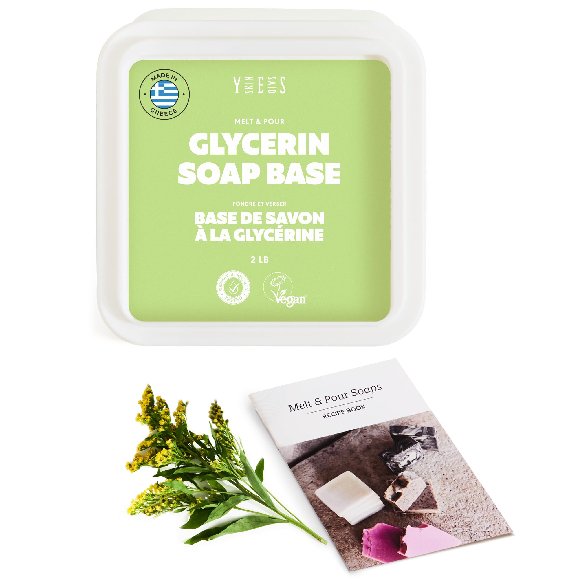 skin said yes 2lb clear glycerin soap base - melt and pour soap making supplies - glicerina para hacer jabones - organic without sls/sles, all natural - perfect for diy projects