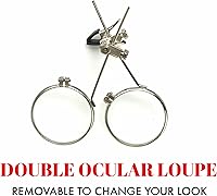 Vista 25 de Lentes estilo victoriano Steampunk con diseño de brújula, lentes de colores y lupa ocular A.Azul