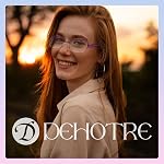 DEHOTRE Progressive Multifocal Lecture Lunettes Femmes Pas de ligne Bifocal Transition Readers Mid-Near Range 3ft Demi-cadre métallique