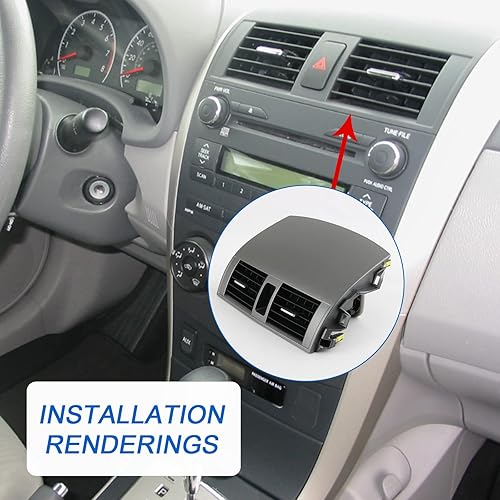 Miniatura 6 de Panel de ventilación de salida de aire acondicionado para tablero central compatible con Toyota Corolla 2008-2013 Reemplazo # 55663-02060,