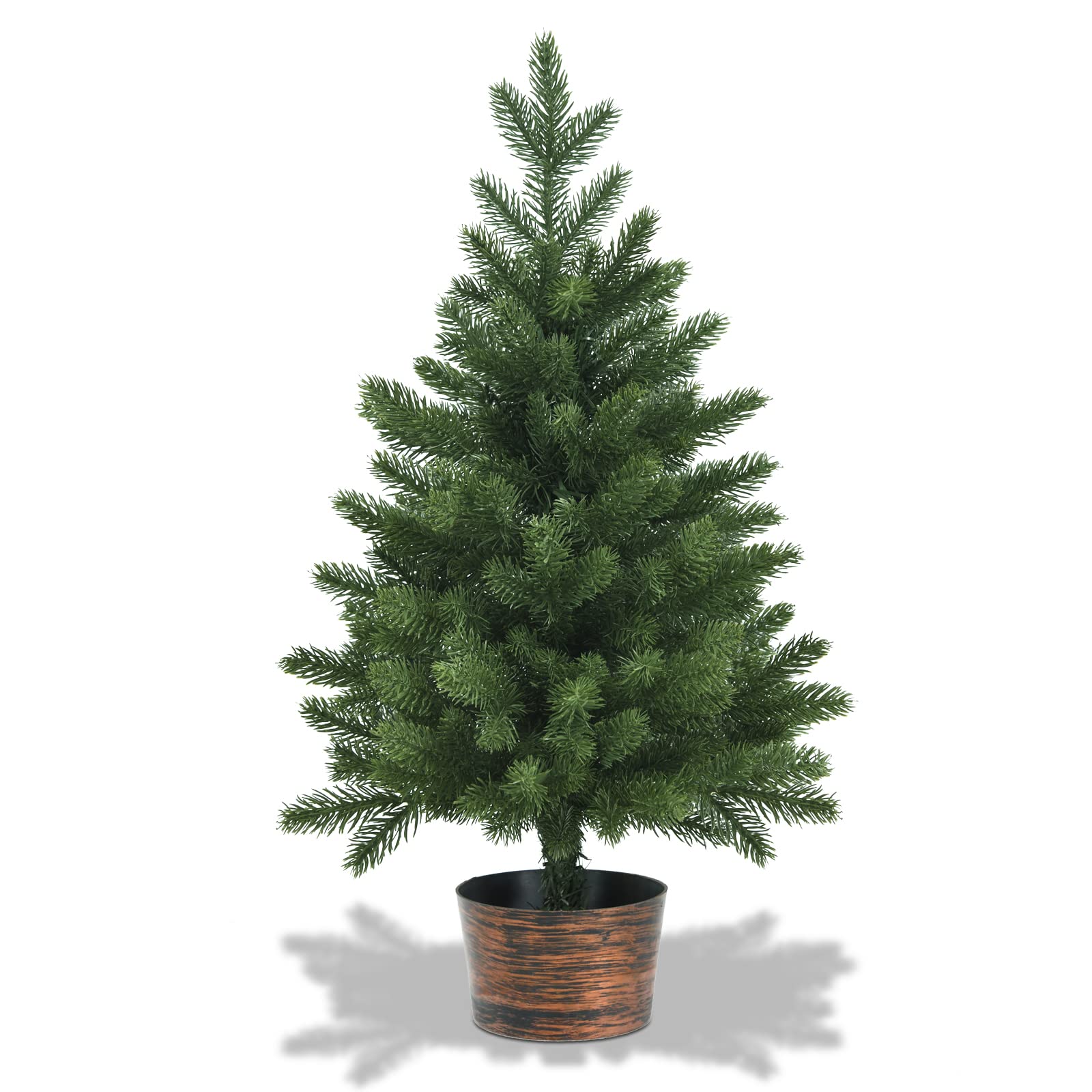 Ytbhshxz Green Without Pine Cone Christmas Tree， 2Ft/60Cm, Small Artificial Xmas Trees With Pine Cones And Base, Holiday Decoration For Indoor Tabletop(Green Without Pine Cone)