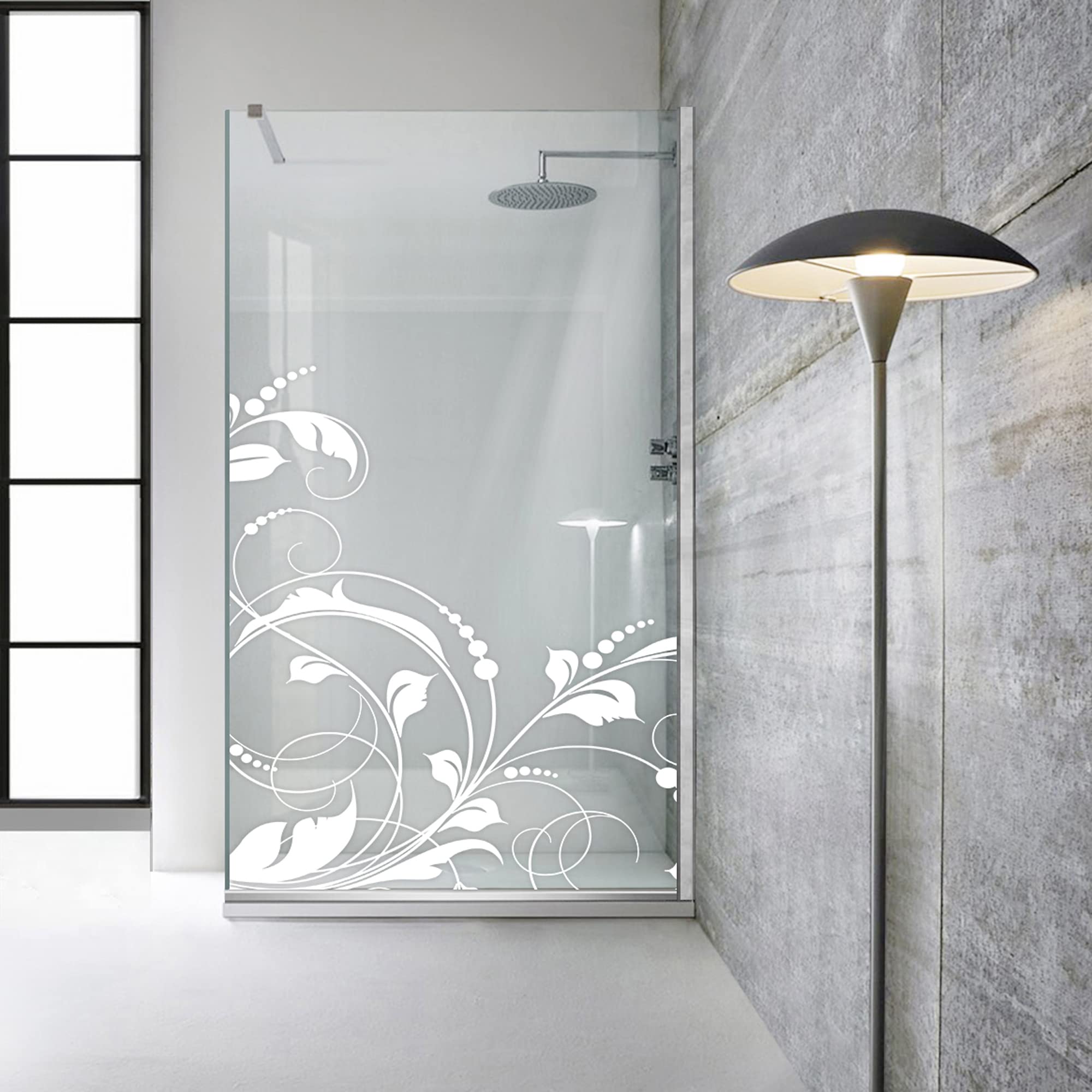 Aqua Roy INOX, Modell LA Vie White, Größe 100 cm ab 70/80/90/100/110/120, Walk in Duschwand Duschabtrennung 8 mm Klarglas mit NANO-beschichtetem sandgestrahltem Muster (100x195 cm)
